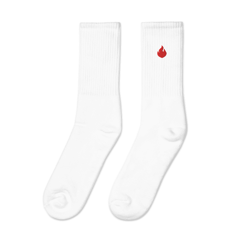 DAH Embroidery Flame Socks