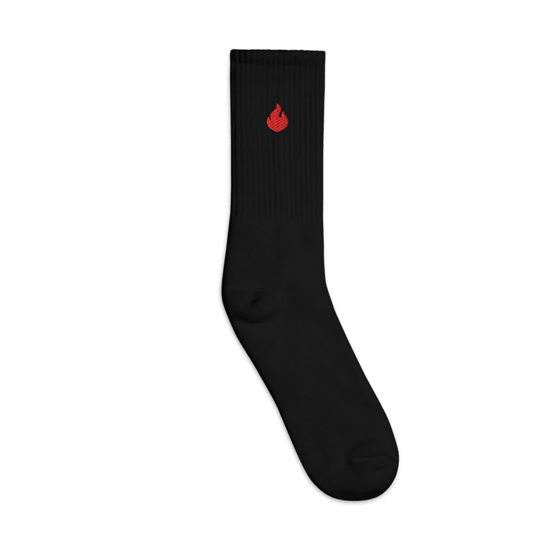 DAH Embroidery Flame Socks