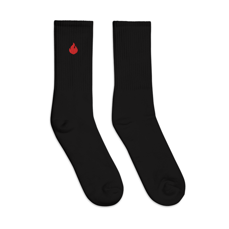 DAH Embroidery Flame Socks